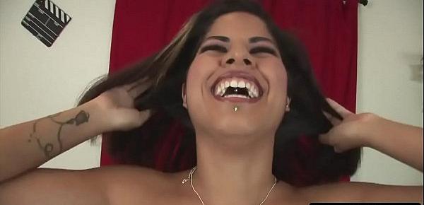  Latin lovely has to nearly dislocate her jaw to open wide enough for the oral invasion